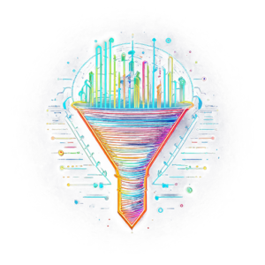 Firefly Create a compact ‘marketing funnel icon for the ‘Upgrade brand. Render it as flat neon lin 1